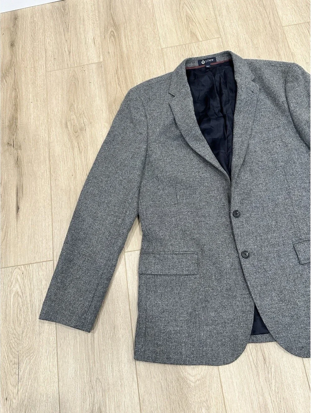 J.Crew Ludlow Mens Sport Coat Blazer Two Button Gray Yorkshire Tweed 44L